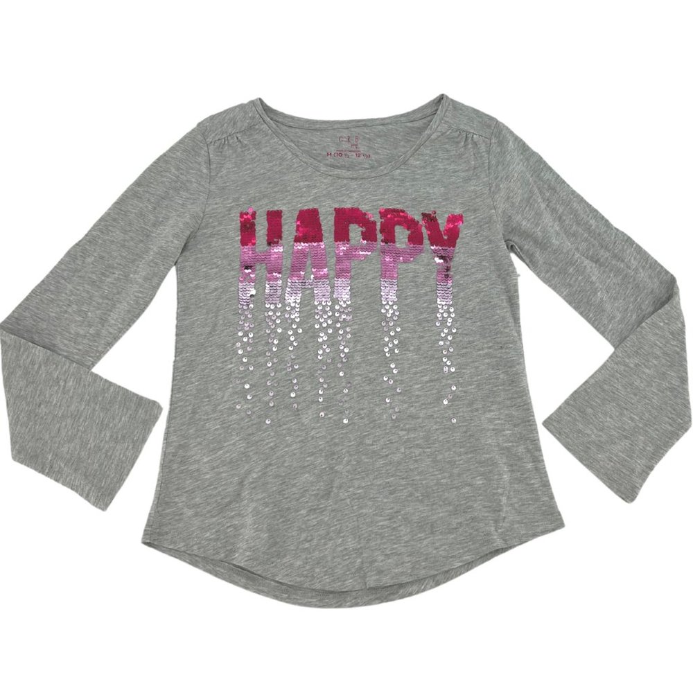 CRB Girl | Girl's Graphic Tee | Grey & Pink | Medium